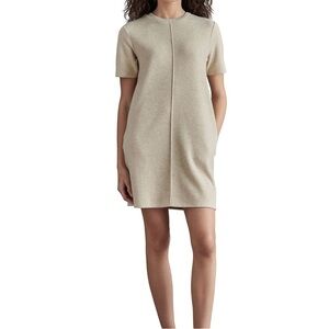 NWT Steve Madden Womens Soft Lightweight Short Sleeve Sweater Dress Oatmeal